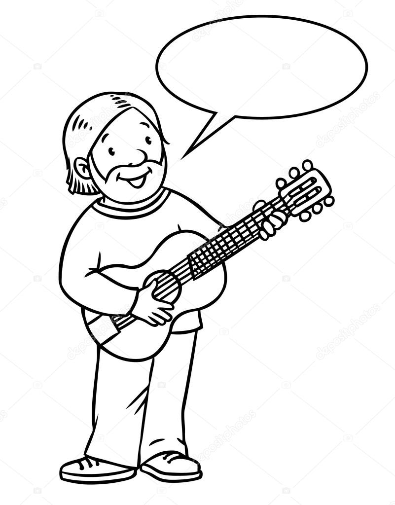 người đàn ông chơi guitar