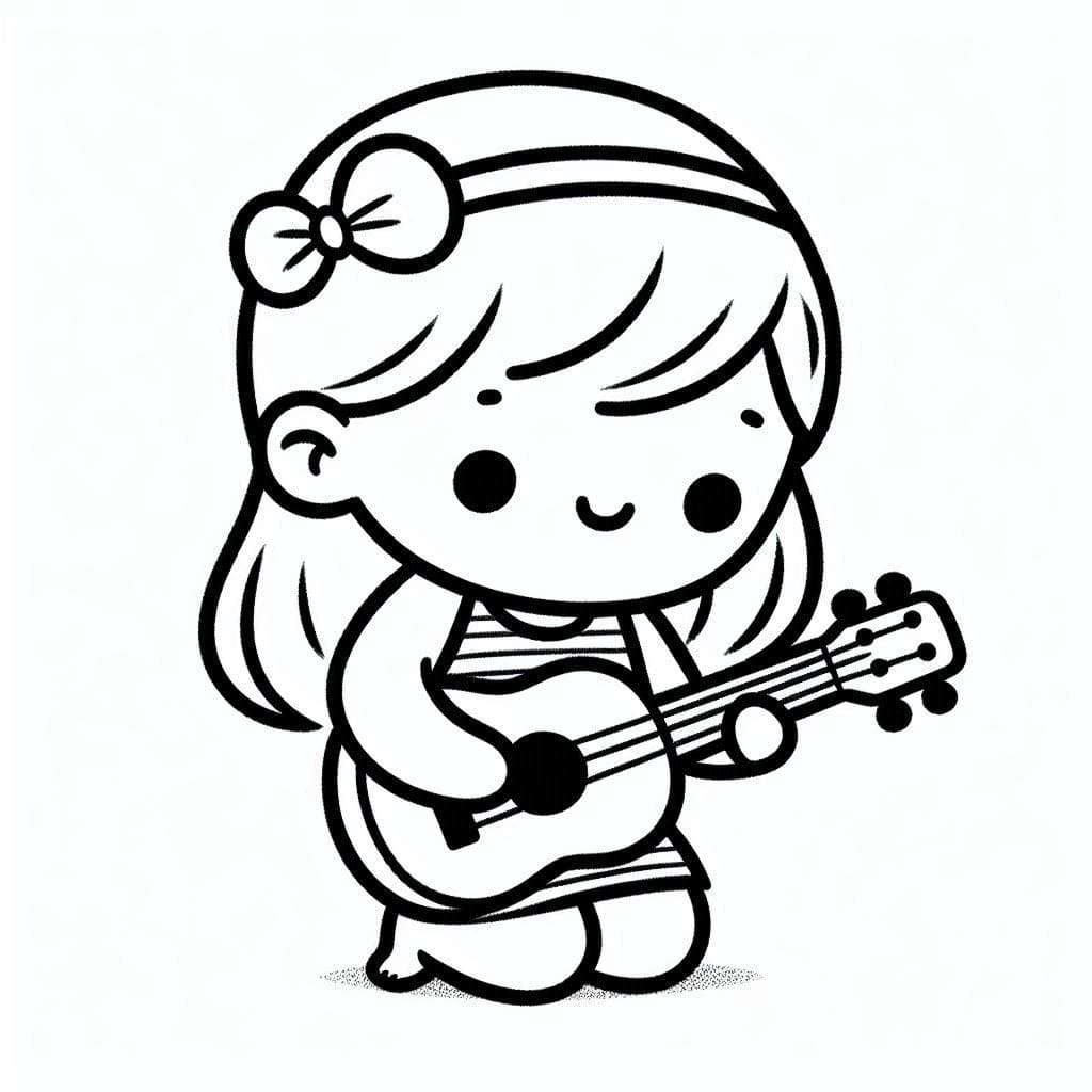 Cô Bé Chơi Đàn Ukulele