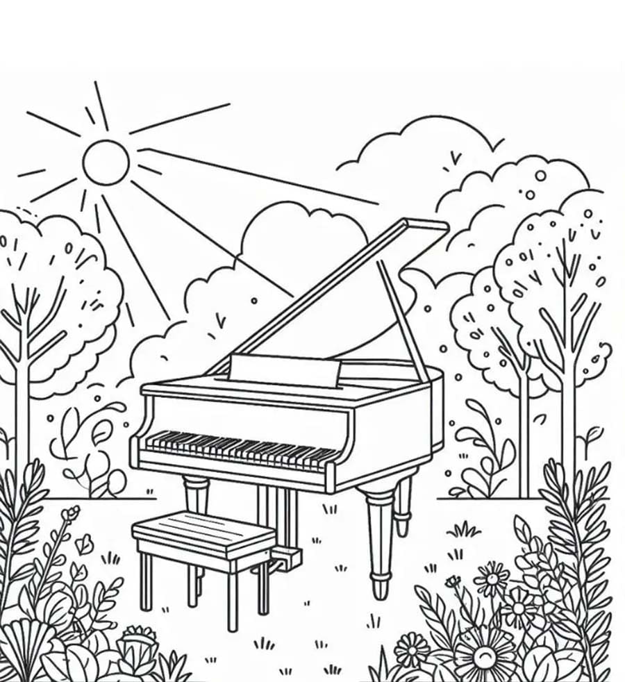 Đàn Piano Trong Vườn