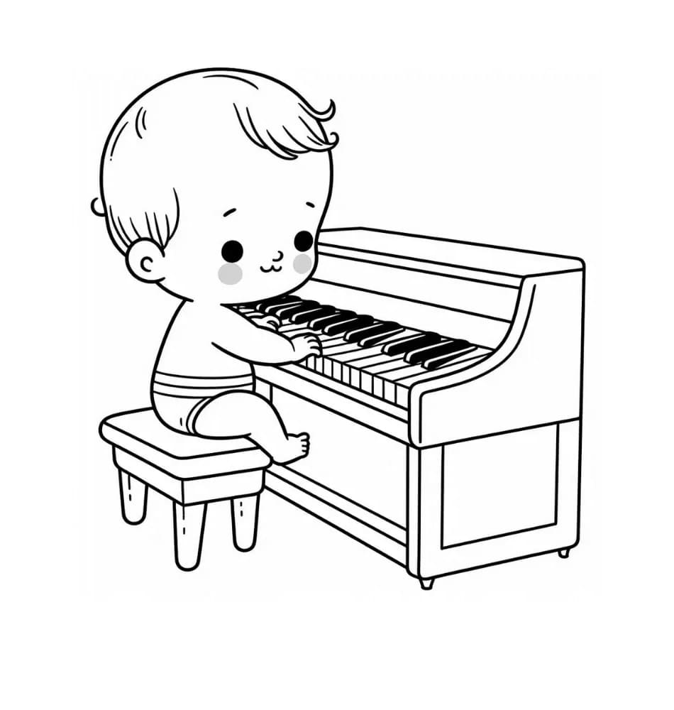 Em Bé Chơi Đàn Piano