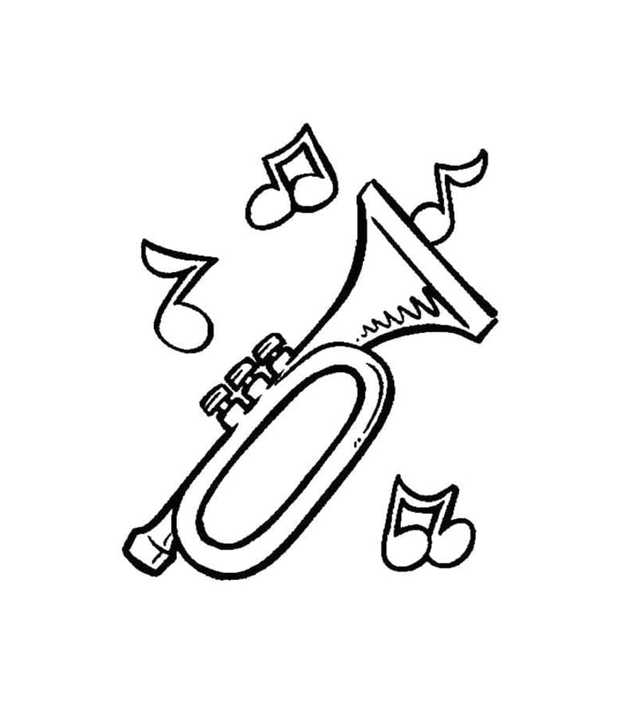 Kèn Trumpet Lớn Và Nốt Nhạc