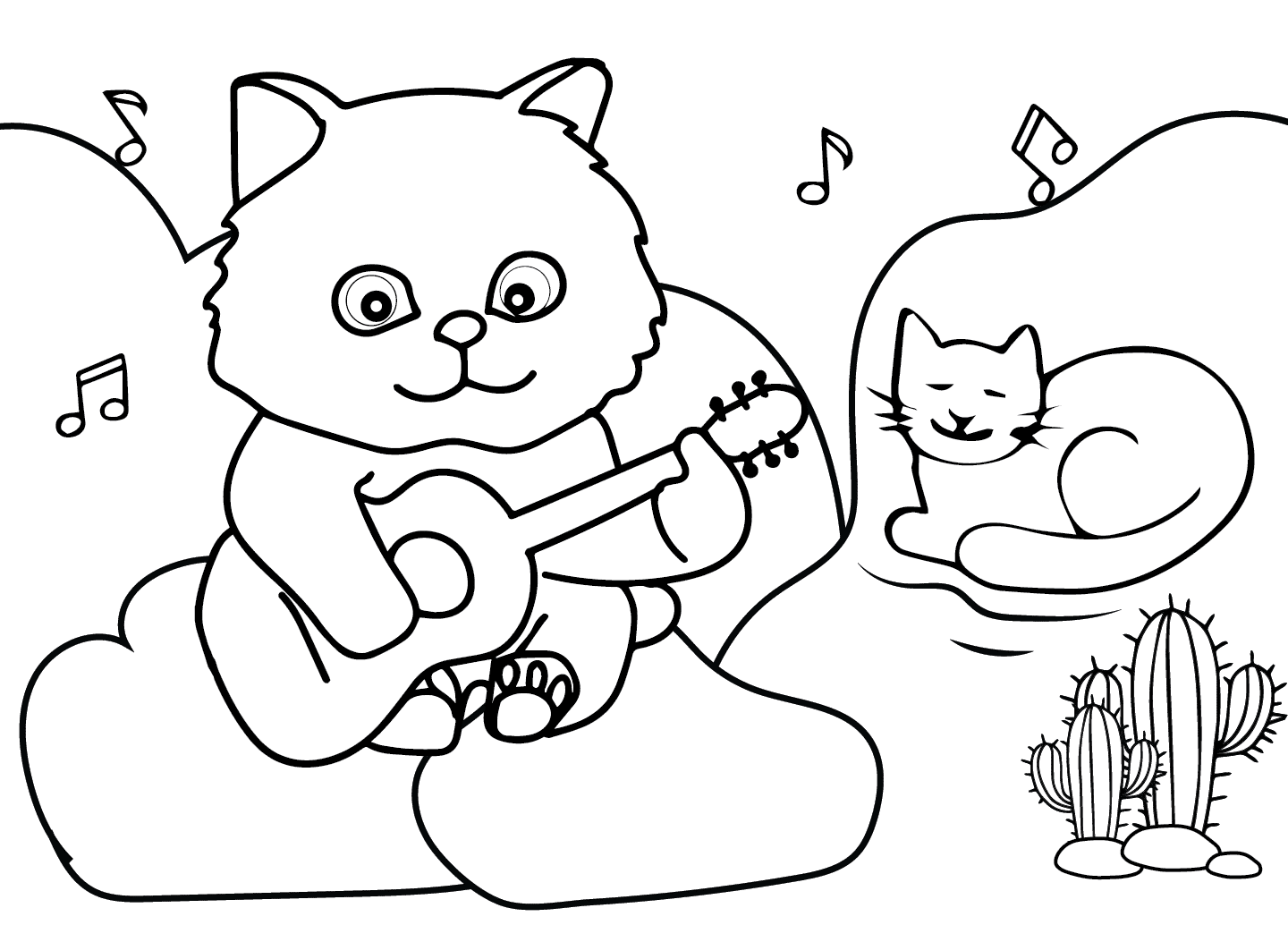 Mèo Dễ Thương Và Đàn Guitar