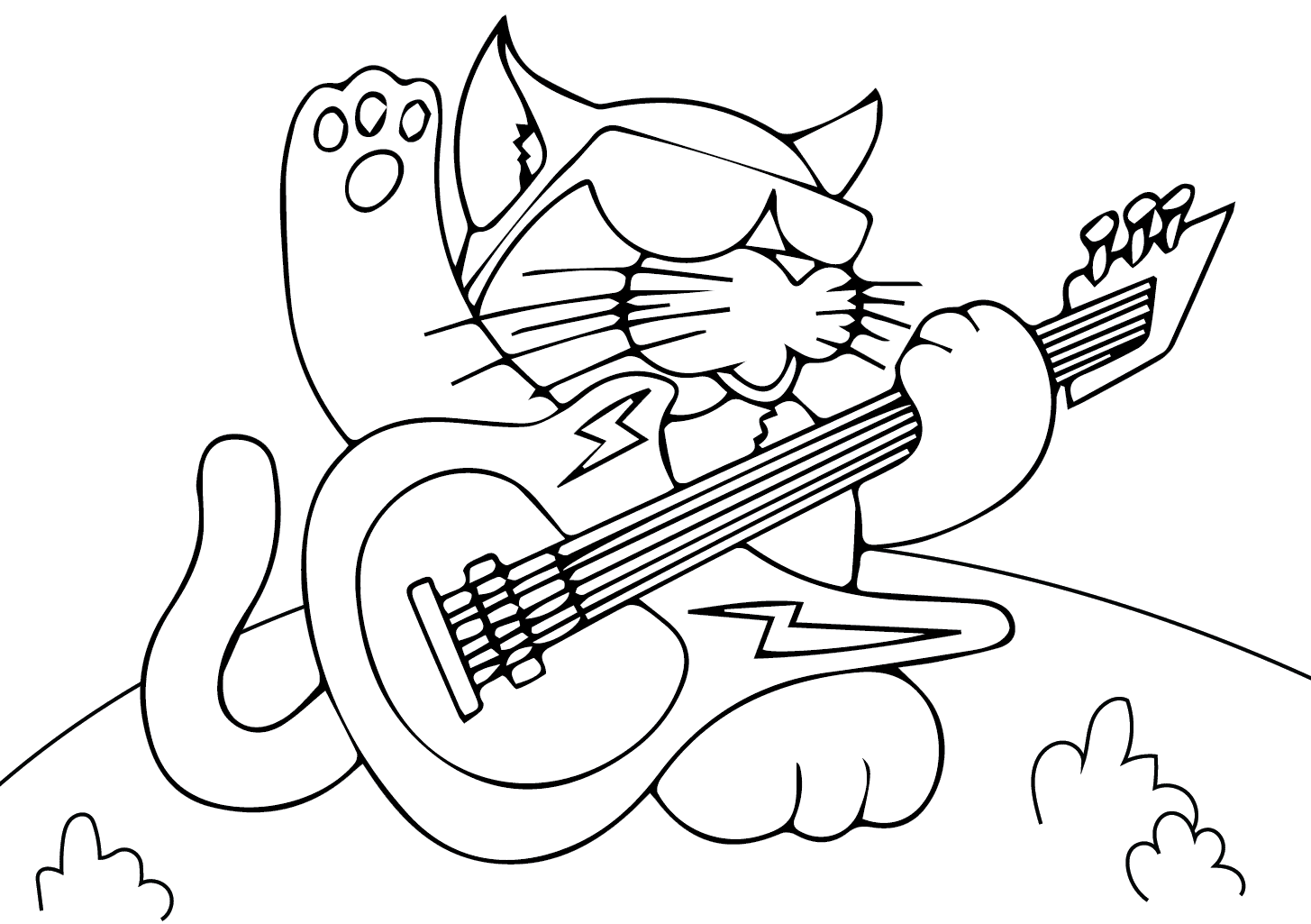 Mèo Với Cây Đàn Guiita Bass