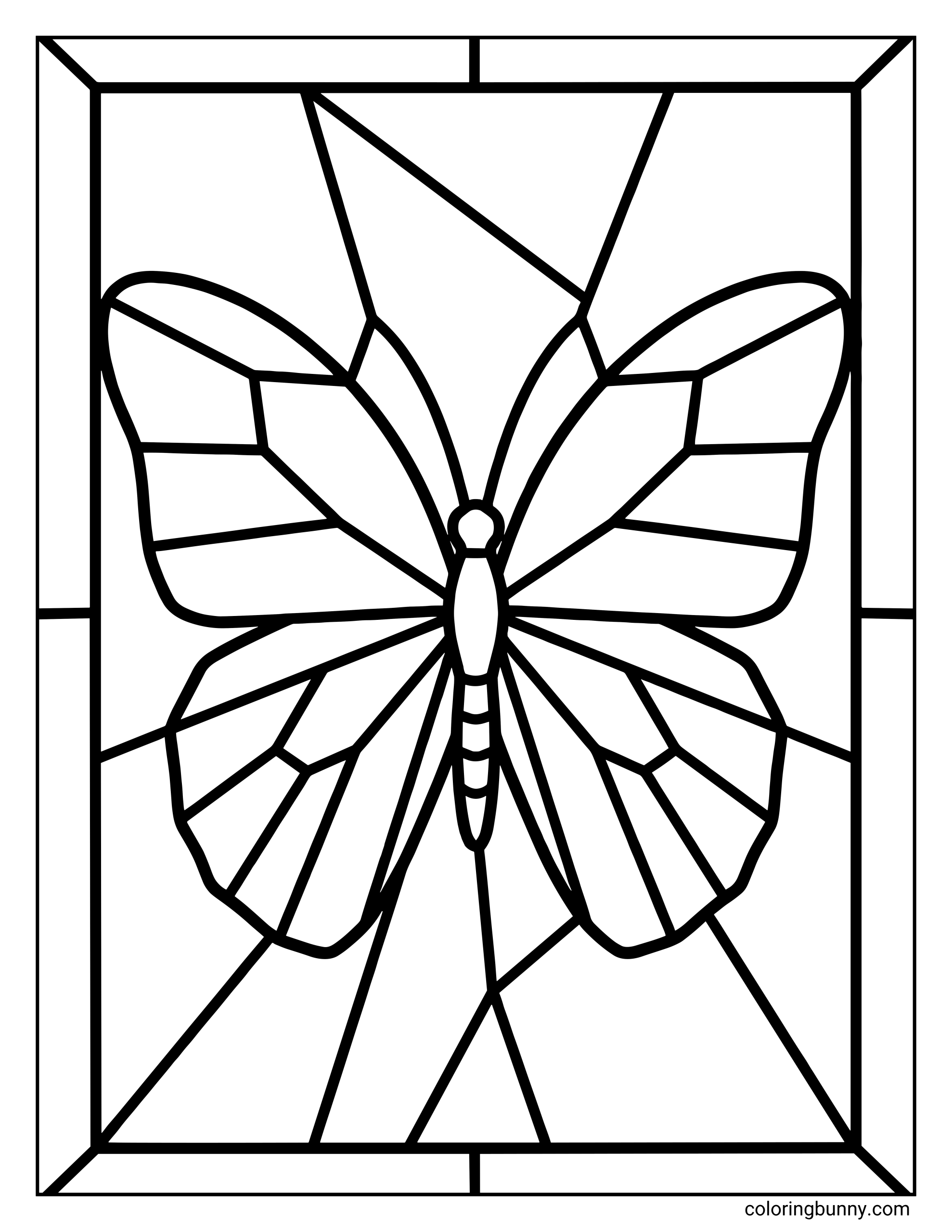 Trang Tô Màu Bướm Cửa Sổ Kính Màu