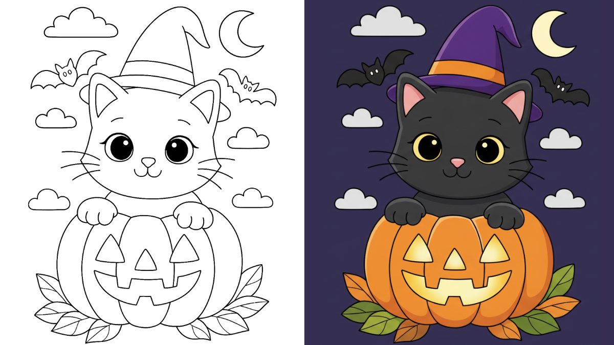 Trang Tô Màu Halloween Cho Mèo