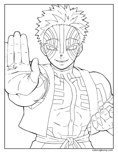 Trang Tô Màu Akaza Demon Slayer