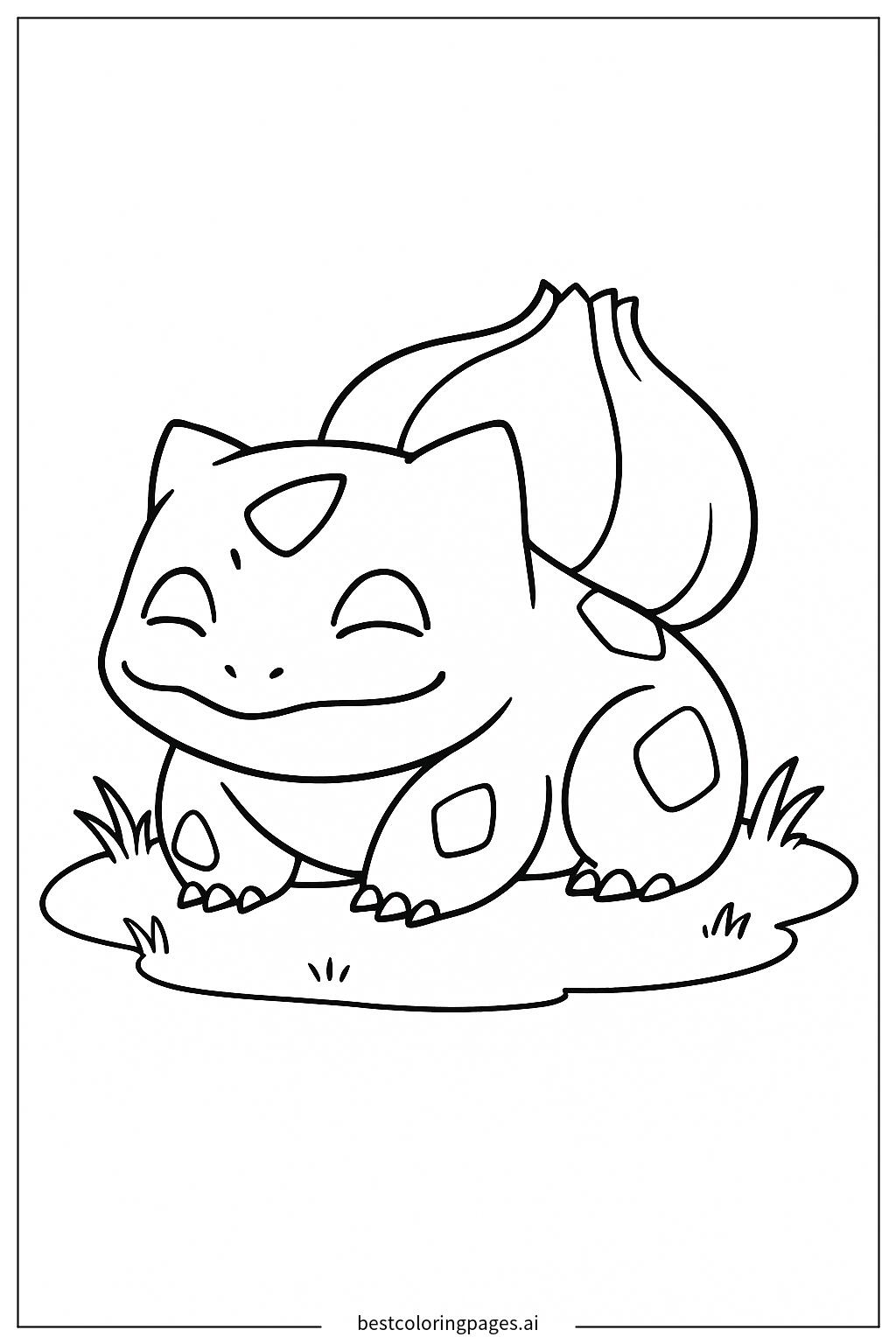 Bulbasaur resting on a patch of grass