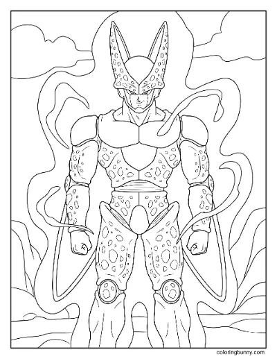 Cell Nạp Năng Lượng Trang Tô Màu Dragon Ball Z