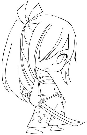 chibi erza samurai