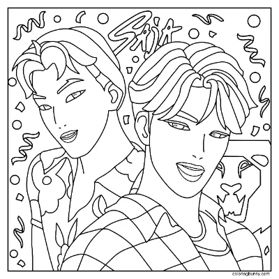 Tranh Tô Màu Abby và Jinu KPop Thợ Săn Quỷ 3