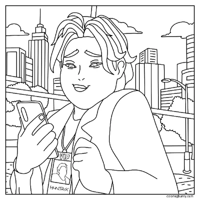 Tranh Tô Màu Bobby Huntrix Quản Lý KPop Thợ Săn Quỷ
