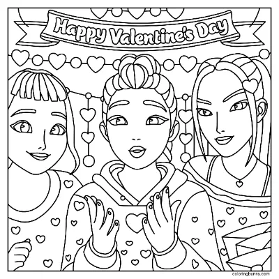 Tranh Tô Màu Ngày Valentine Của Rumi, Zoey và Jinu