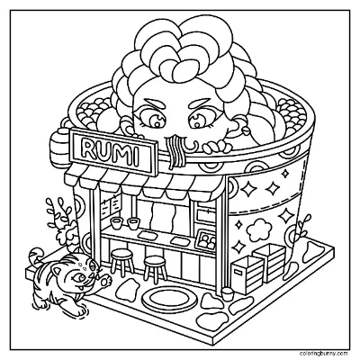 Tranh Tô Màu Cửa Hàng Ramyeon Của Rumi