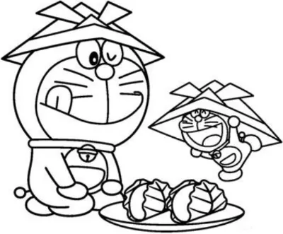 doraemon chuẩn bị ăn