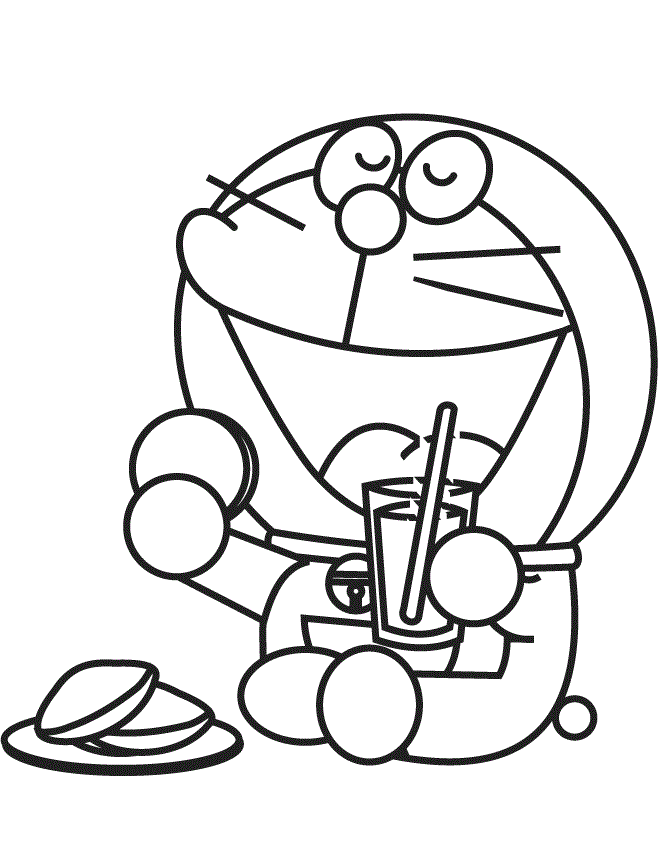 doraemon đang ăn