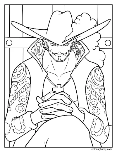 Trang Tô Màu Dracule Mihawk One Piece