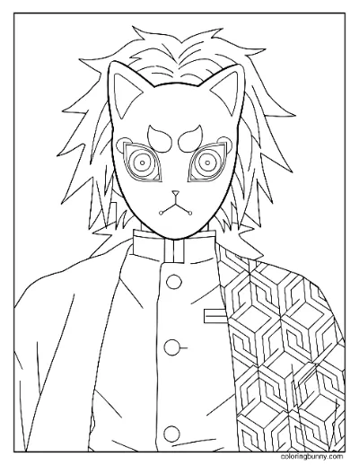 Trang Tô Màu Mặt Nạ Giyu Tomioka Demon Slayer (1)