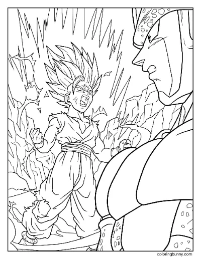 Gohan vs Cell Trang Tô Màu Dragon Ball Z