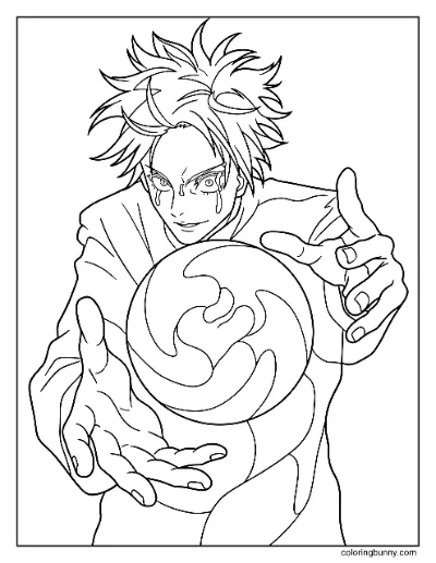 Trang Tô Màu Gojo Kỹ Thuật Nguyền Rủa Gián Đoạn Xanh