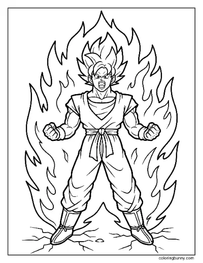 Trang Tô Màu Goku Siêu Saiyan Tăng Cường Dragon Ball Z