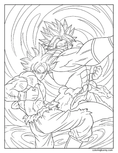 Trang Tô Màu Goku vs Broly