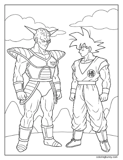 Goku vs Captain Ginyu Trang Tô Màu Dragon Ball Z