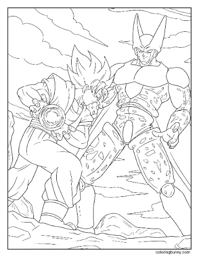 Goku vs Cell Trang Tô Màu Dragon Ball Z 2