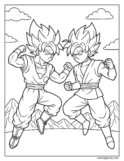 Trang Tô Màu Goku vs Goku Đen