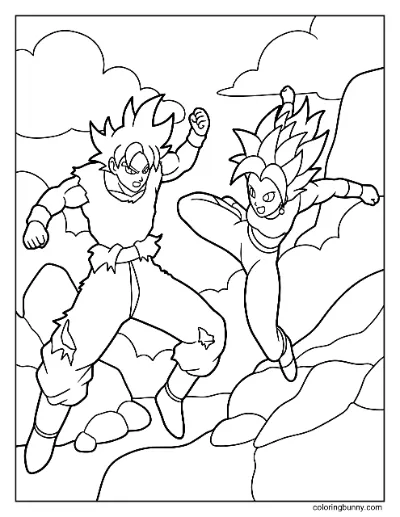 Trang Tô Màu Goku vs Kefla