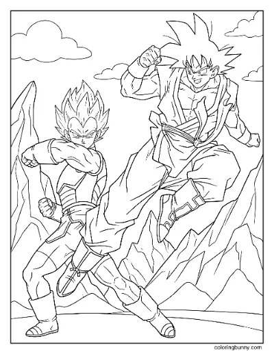 Tranh Tô Màu Cuộc Chiến Cuối Giữa Goku và Vegeta