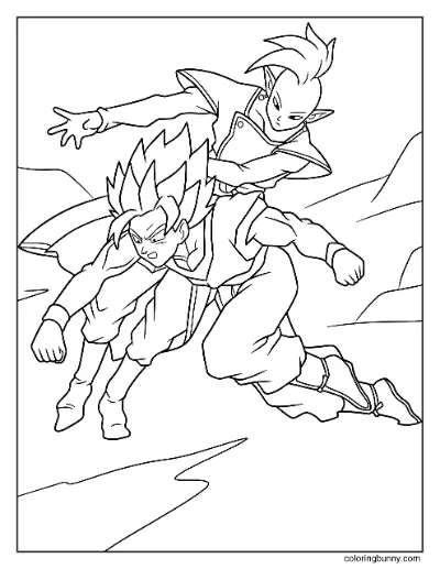 Trang Tô Màu Goku vs Zamasu