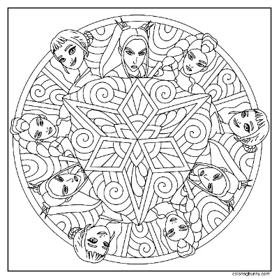 Trang Tô Màu Mandala Huntrix KPop Thợ Săn Quỷ