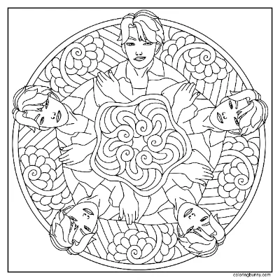 Trang Tô Màu Mandala Jinu KPop Thợ Săn Quỷ