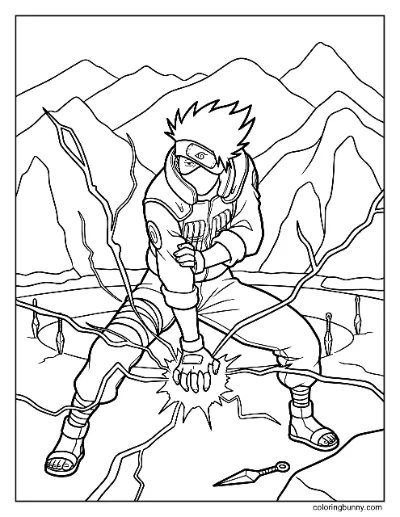 Trang Tô Màu Kakashi Sử Dụng Lưỡi Dao Sét