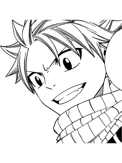 khuôn mặt vui vẻ của natsu