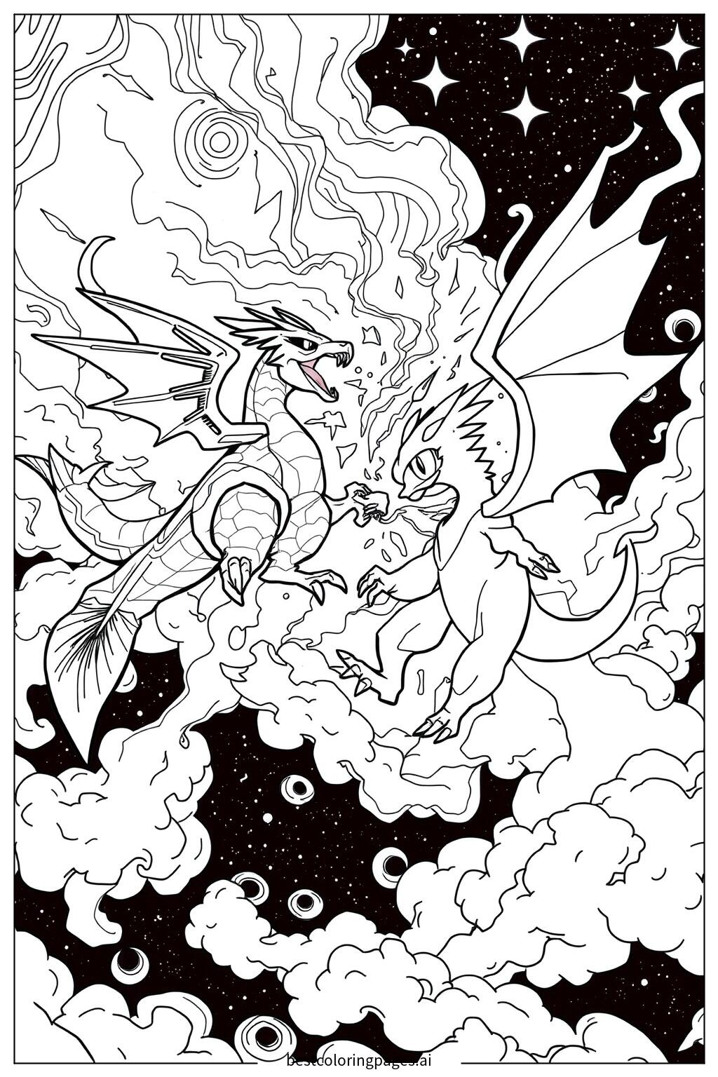 Legendary pokemon battle in sky