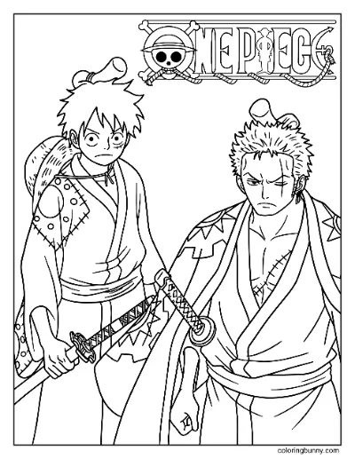 Trang Tô Màu Luffy và Zoro One Piece