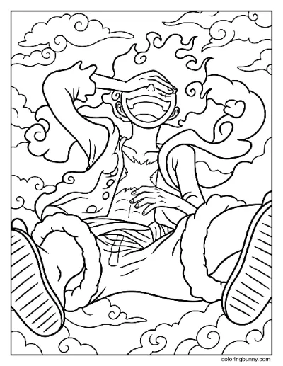 Tranh Tô Màu Monkey D. Luffy Gear 5 One Piece