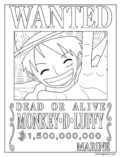 Trang Tô Màu Áo Đỏ Monkey D. Luffy One Piece