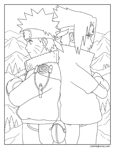 Trang Tô Màu Naruto và Sasuke