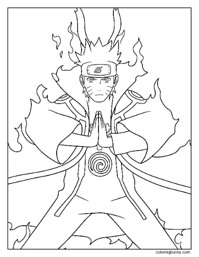 Trang Tô Màu Áo Choàng Chín Đuôi Kurama Naruto