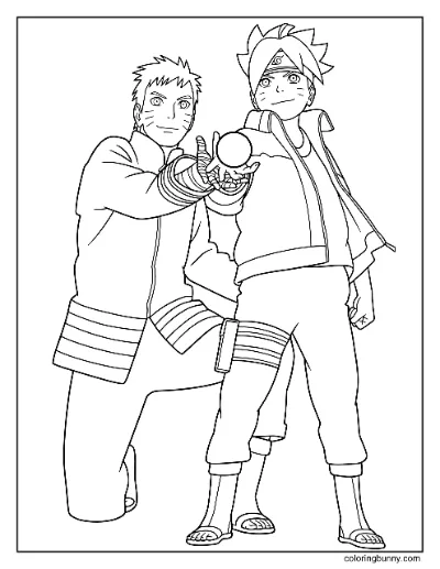 Trang Tô Màu Naruto Dạy Boruto