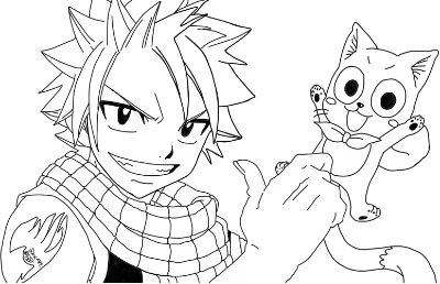 natsu và happy vui vẻ