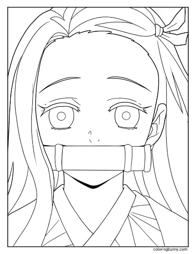 Trang Tô Màu Khuôn Mặt Nezuko trong Demon Slayer