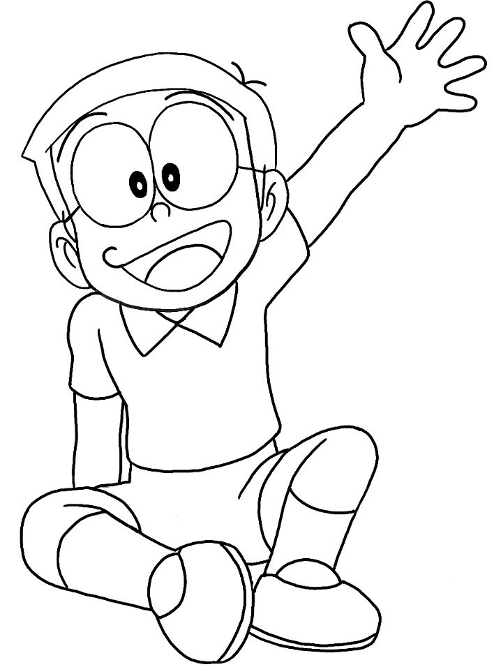 nobita đang cười