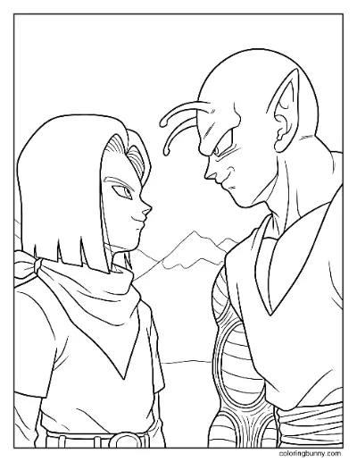 Piccolo vs Android 17 Trang Tô Màu Dragon Ball Z