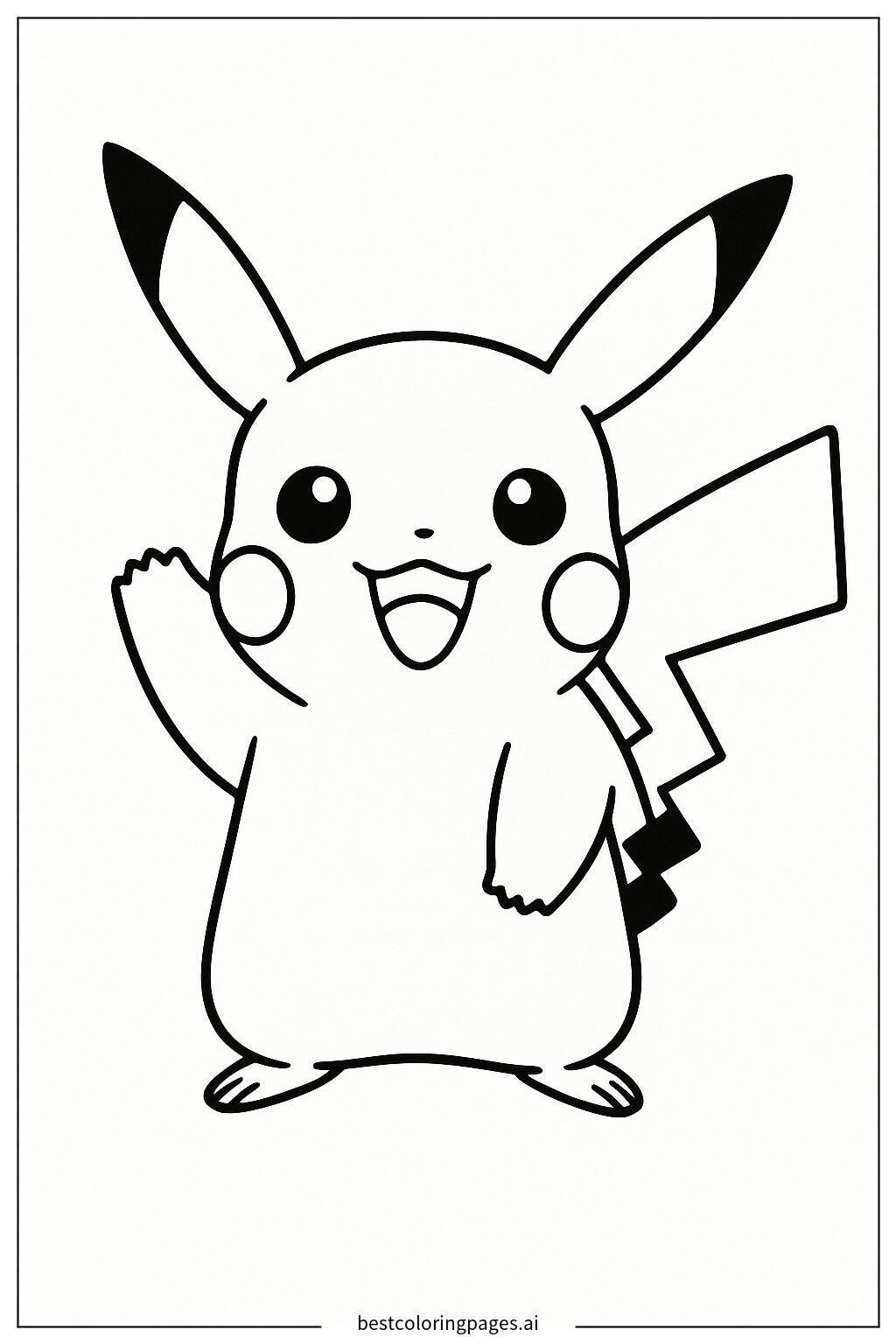 Pikachu waving happily