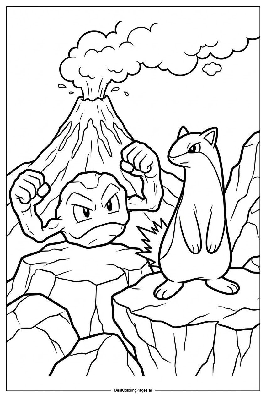Pokemon at volcano