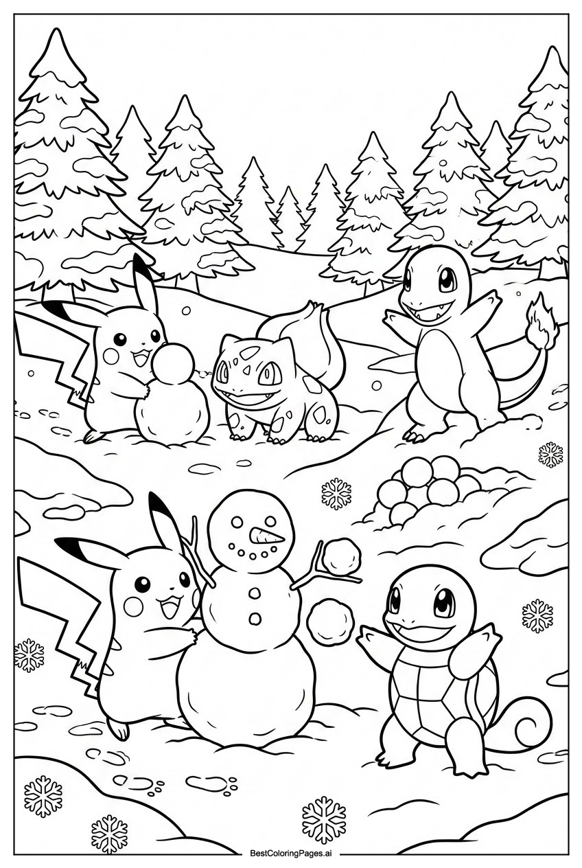 Pokemon winter landscape