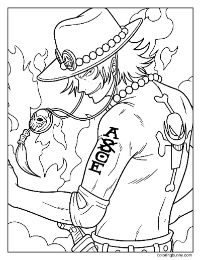 Trang Tô Màu Portgas D. Ace One Piece